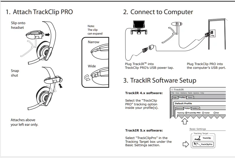 TrackIR5/TrackNP5 Head Tracking System Head Aiming Flight Simulation Flight  Race Car